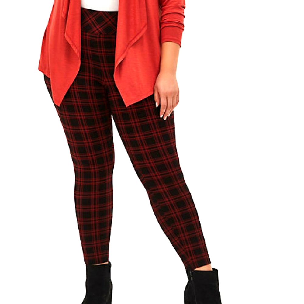 Torrid Plaid Ponte Slim Fix Pixie Pants 00X